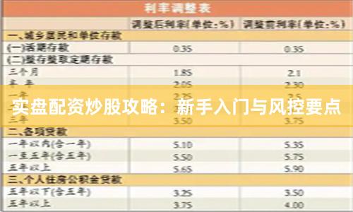 实盘配资炒股攻略：新手入门与风控要点