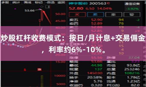 炒股杠杆收费模式：按日/月计息+交易佣金，利率约6%-10%。