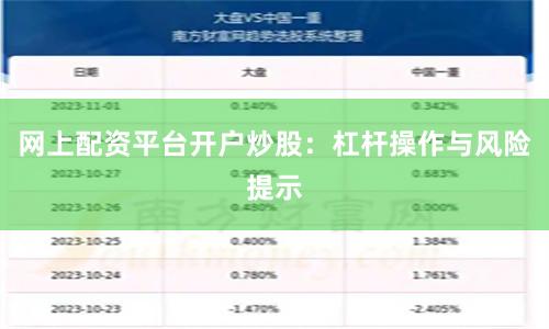 网上配资平台开户炒股：杠杆操作与风险提示